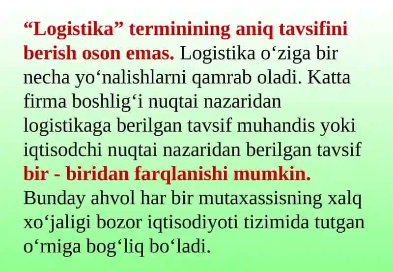 Logistik Tizimlar 2