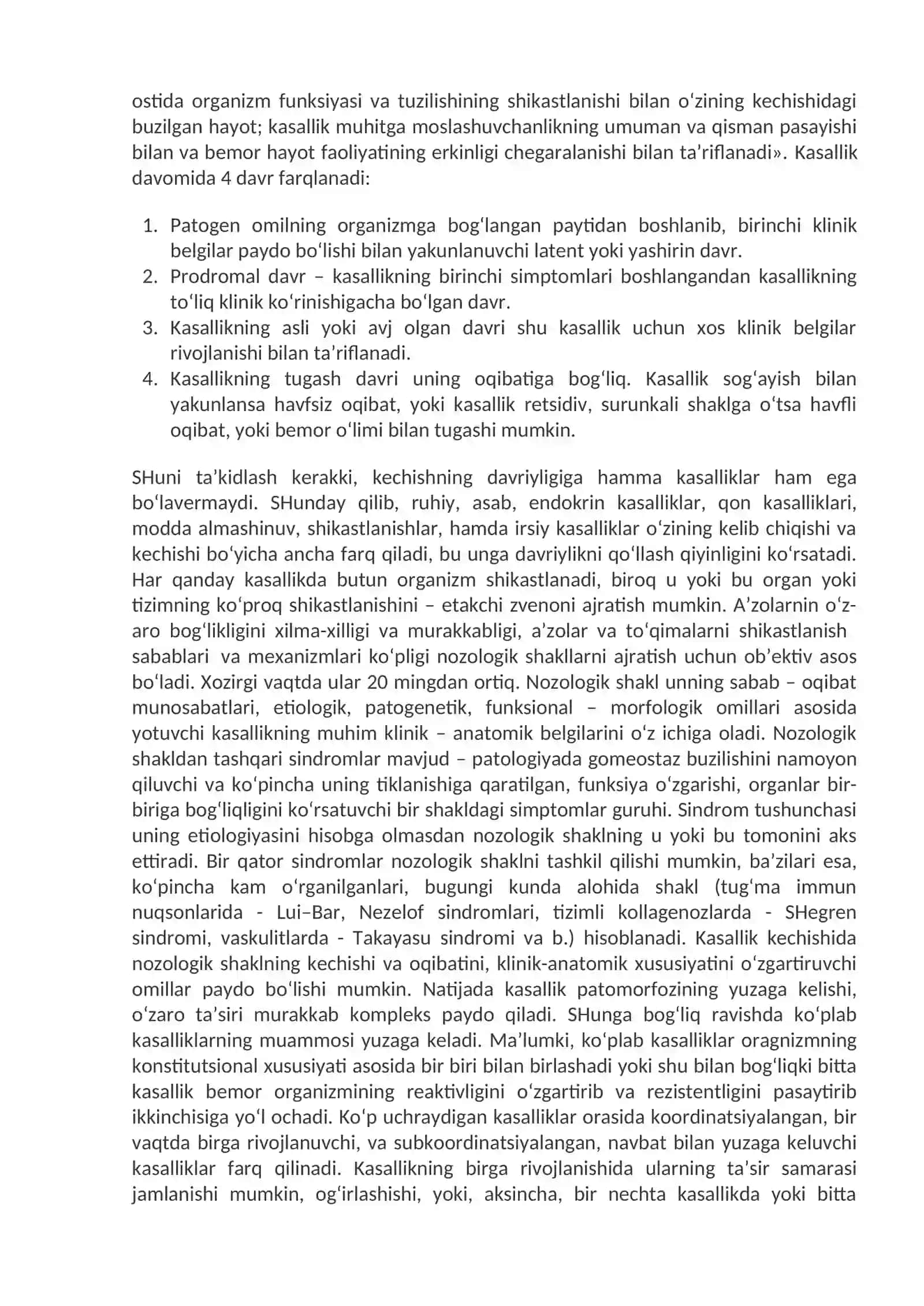 35-Mavzu.Patologoanatomik diagnoz, uni tuzish qonun-qoidalari. Kasalliklar nomenklaturasi va klassifikatsiyasi. Patologoanatomik epikriz va tanatogenez. O‘lim sababining tibbiy guvohnomasi va uni rasmiylashtirish qoidalari 2