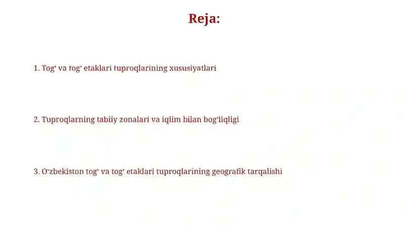 Oʻzbekiston togʻ va togʻoldi tuproqlari geografiyasi 2