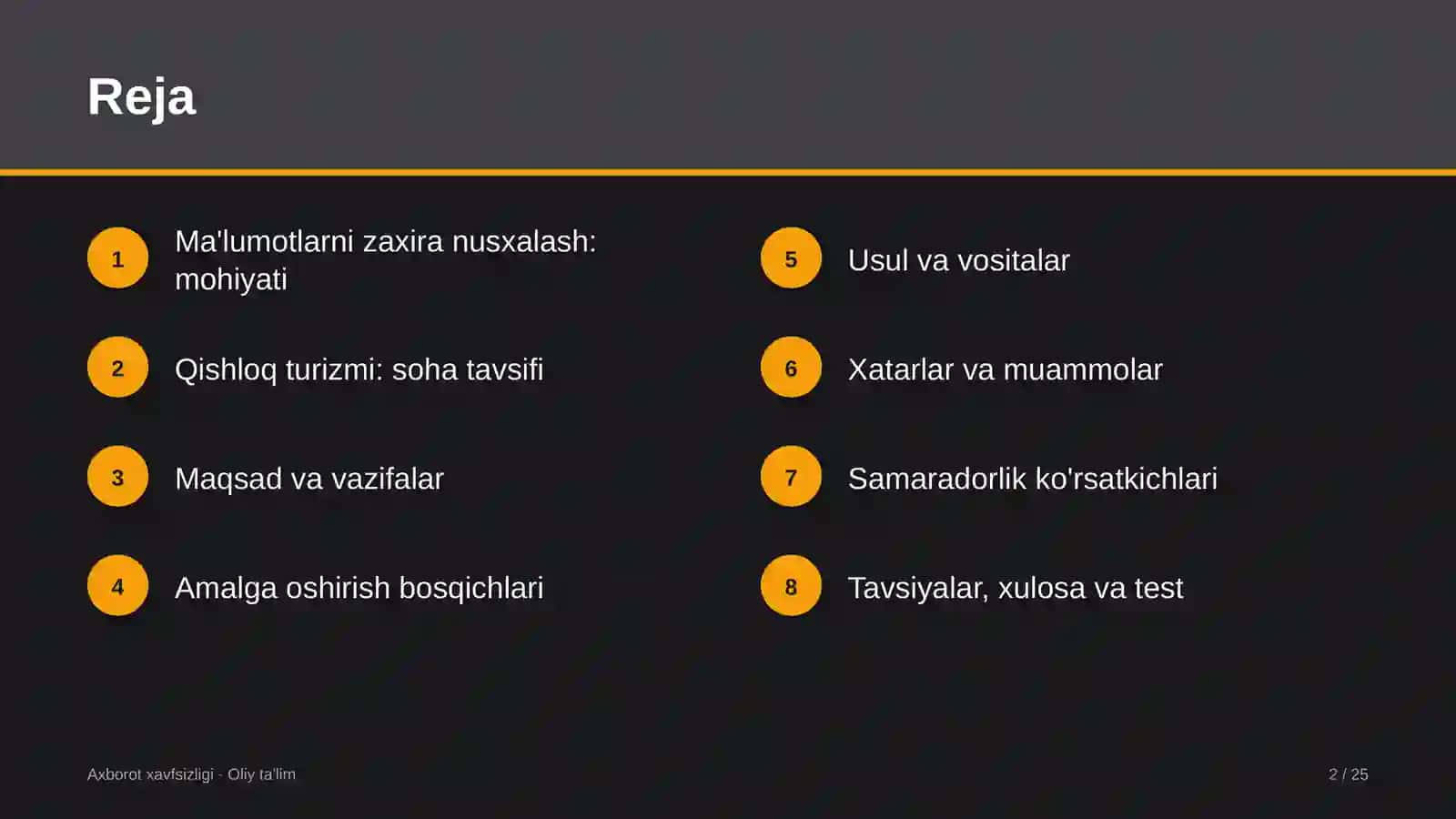 qishloq turizmida ma'lumotlarni zaxira nusxalash 2717 2