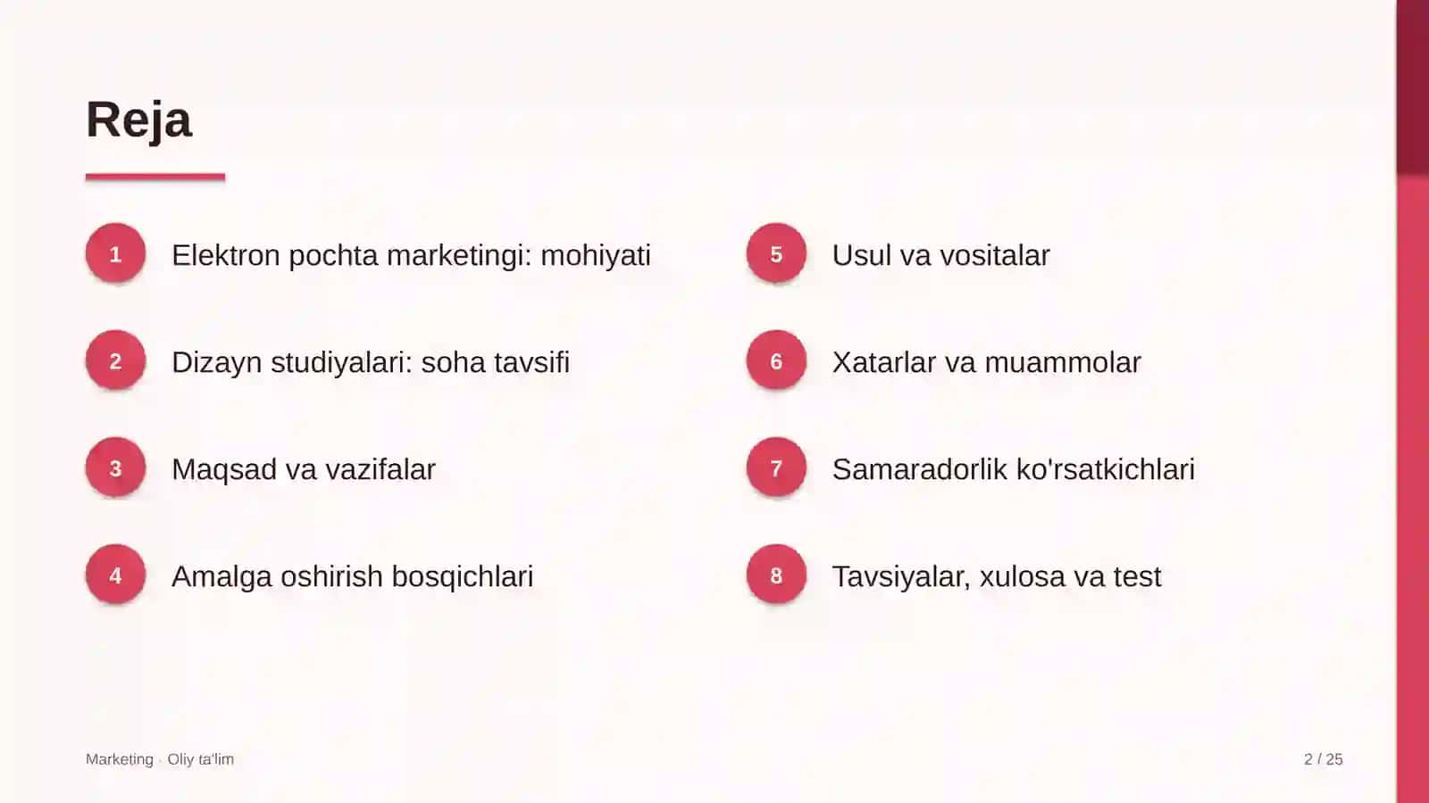Dizayn studiyalarida elektron pochta marketingi 2