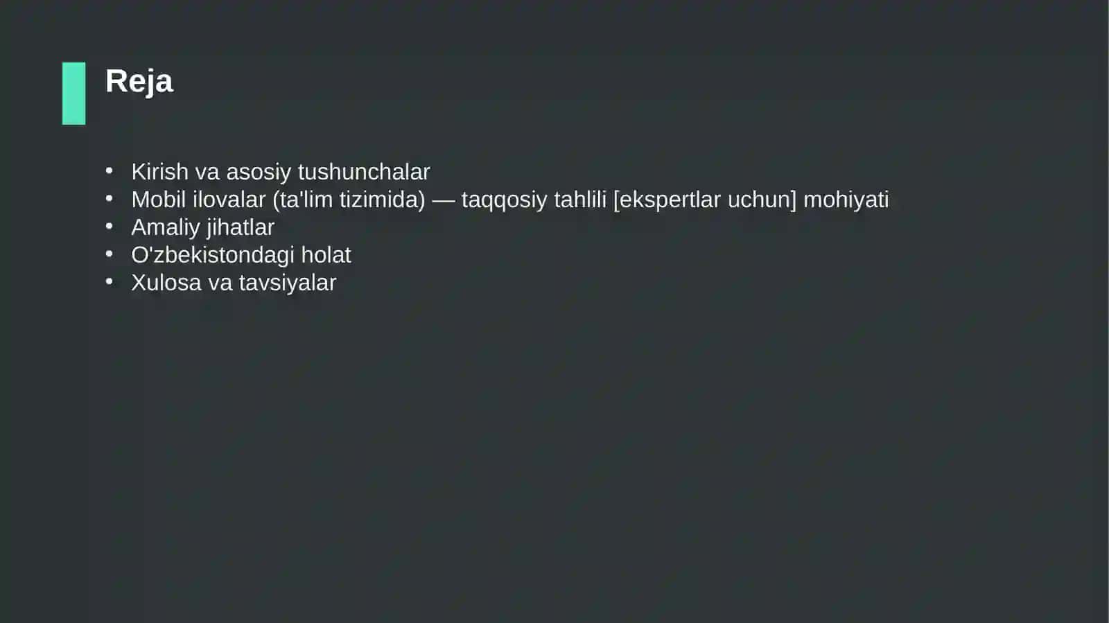 Mobil ilovalar (ta'lim tizimida) — taqqosiy tahlili [ekspertlar uchun] 2