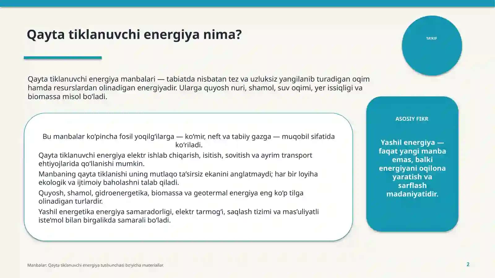 QAYTA TIKLANUVCHI ENERGIYA MANBALARI 2