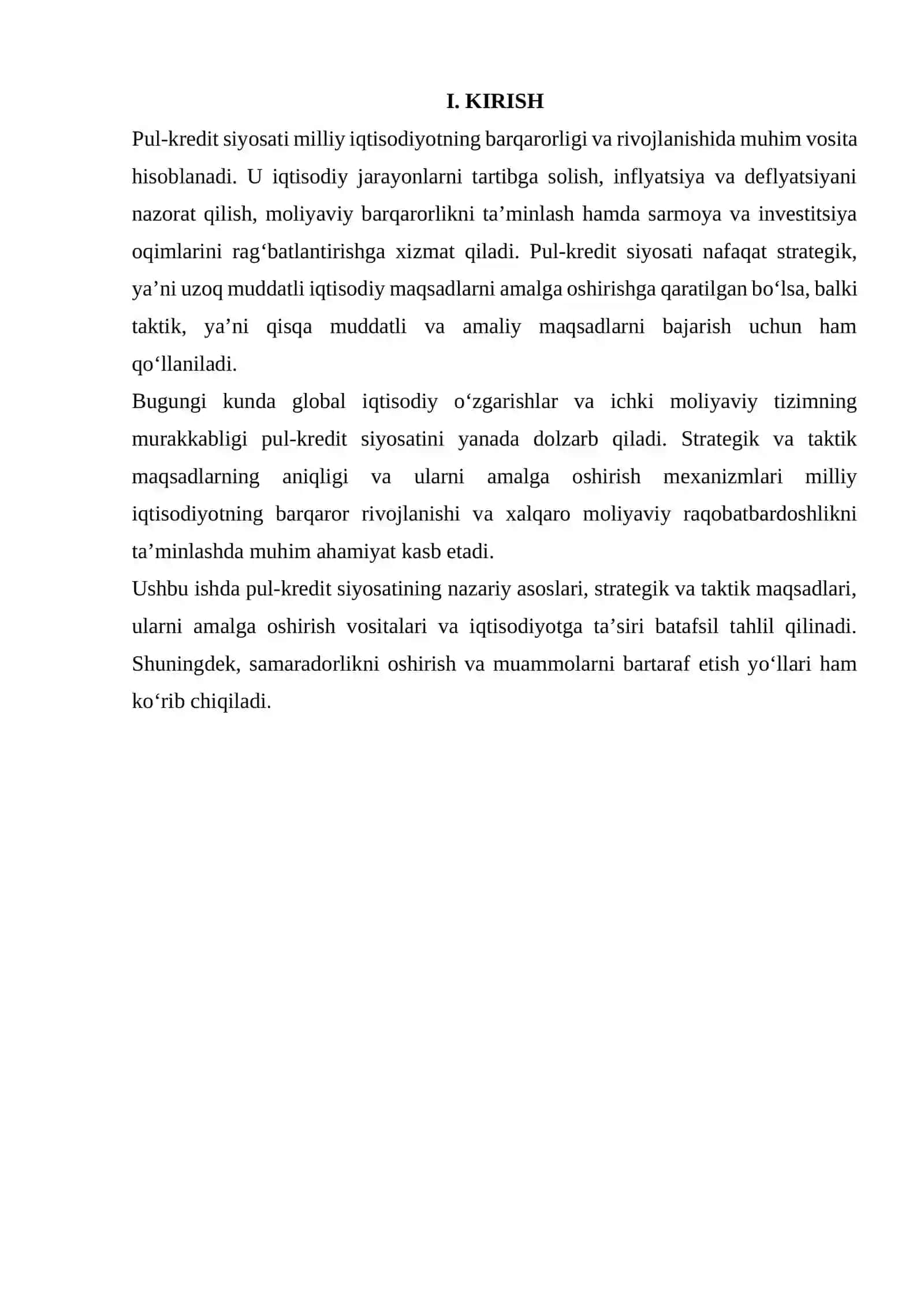PUL-KREDIT SIYOSATINING STRATEGIK VA TAKTIK MAQSADLARI 2