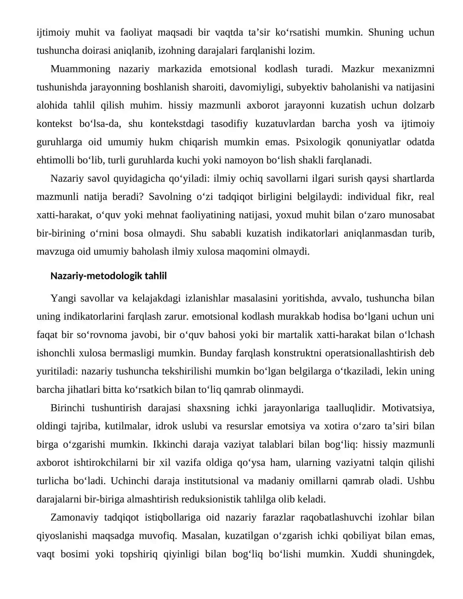 EMOTSIYA VA XOTIRA O‘ZARO TA’SIRI — ZAMONAVIY TADQIQOT ISTIQBOLLARI 2