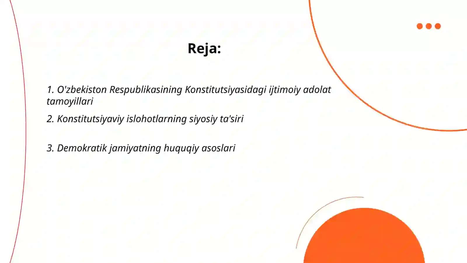 O'zbekiston Respublikasining Konstitutsiyasi 2