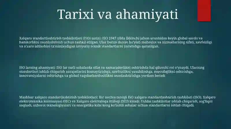Xalqaro standartlashtirish tashkilotlari 2