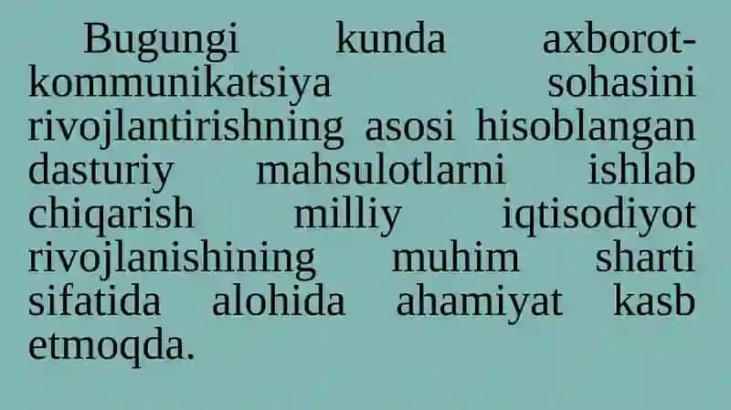 IQTISODIYOTDA FOYDALANILADIGAN DASTURIY MAHSULOTLAR 2