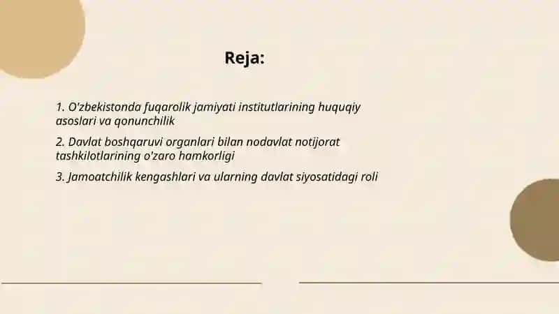 O'zbekistonda davlat boshqaruvi va fuqarolik jamiyati institutlari o'zaro munosabatlari 2