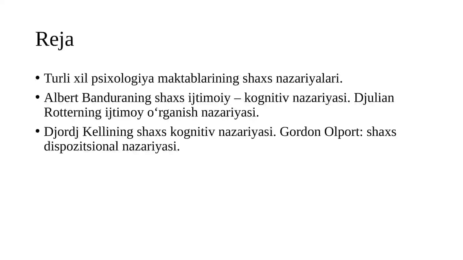 Shaxs kognitiv va dispozitsion yoʻnalishi nazariyasi 2