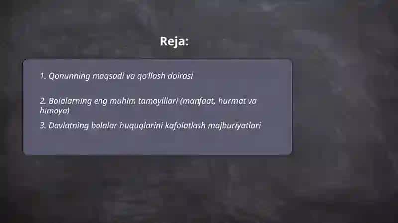 Ozbekiston Respublikasi Bola huquqlari kafolatlari togrisidagi qonun izohi 2