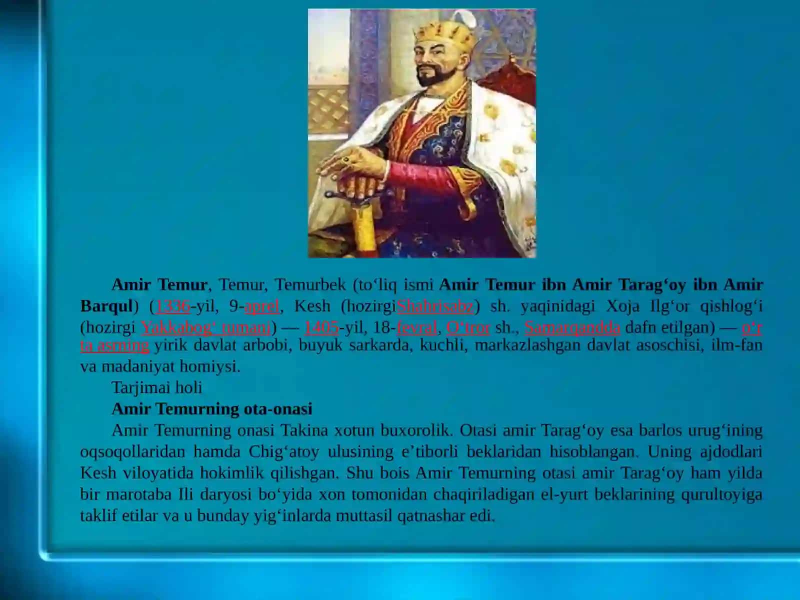 Amir Temurbuyuk davlat arbobi 2