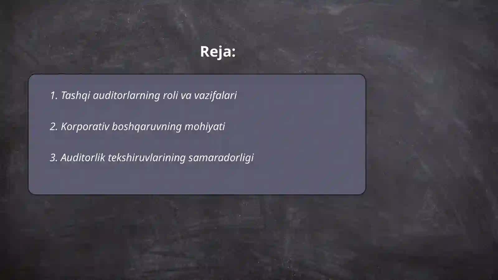 Tashqi auditorlar uchun korparativ boshqaruvning ahamiyati 2