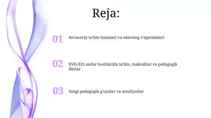 XVll-XIX asrlarning birinchi yarmida ta'lim, maktab va pedagogik fikrlar 2