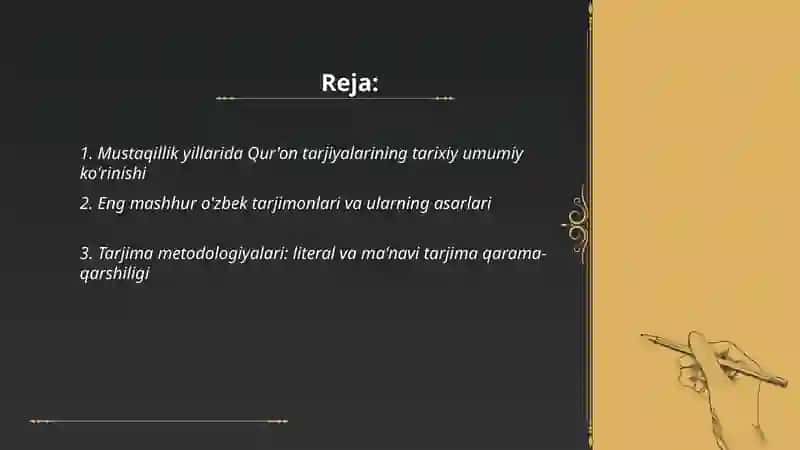 Mustaqillik yillarida Qur'onning o'zbek tiliga tarjima qilinishi va ta'sirlari 2