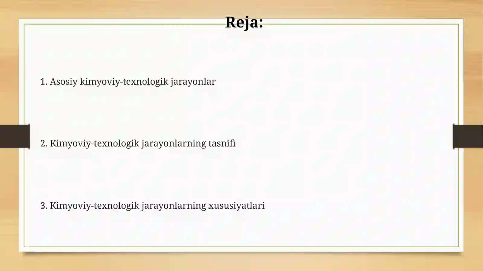 Kimyoviy texnologik jarayonlar va ularning sinflanishi 2