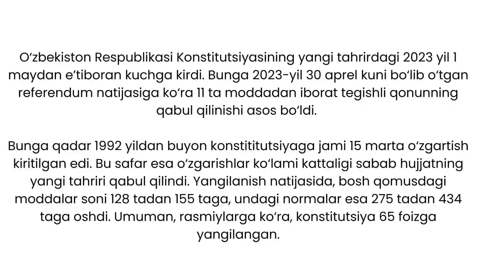 ESKI TAHRIRDAGI O‘ZBEKISTON RESPUBLIKASI KONSTITUTSIYASIGA KIRITILGAN O‘ZGARTIRISH HAMDA QO‘SHIMCHALAR. 2