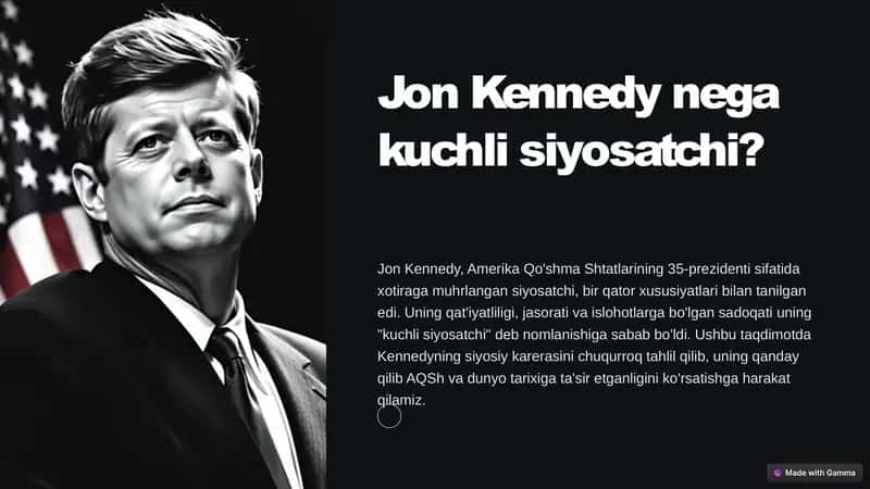 Jon Kennedyning siyosiy karerasi tahlili 2