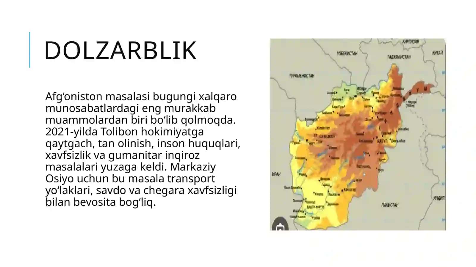 Afg‘on masalasi xalqaro munosabatlar tizimida 2