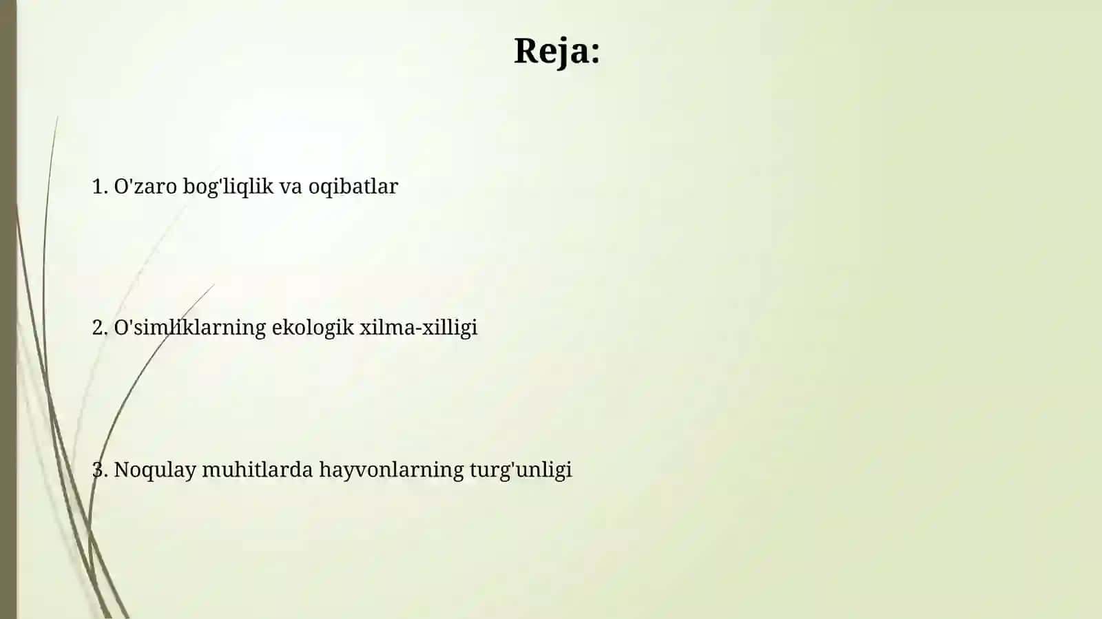 Turlarning ekologik xilma-xilligi 2