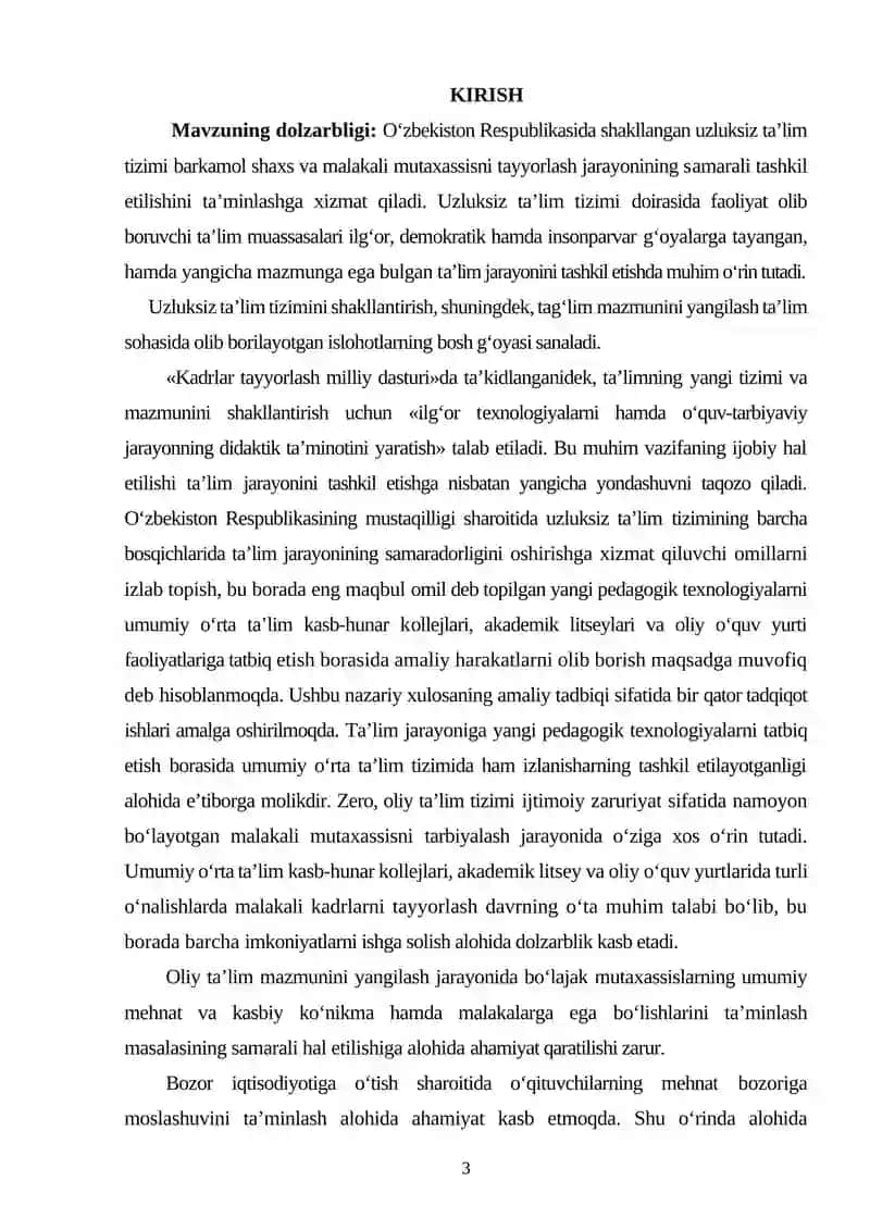O'zbekiston Respublikasida shakllangan uzluksiz ta’lim tizimi 2