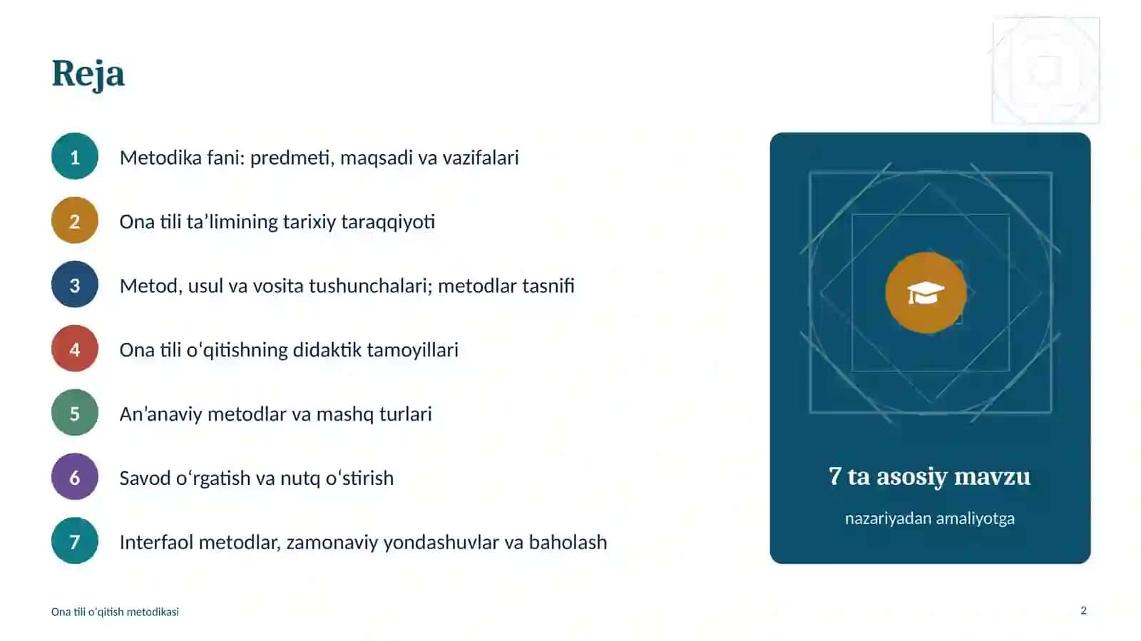 Oʻzbek (ona) tili oʻqitish metodlari va usullari 2