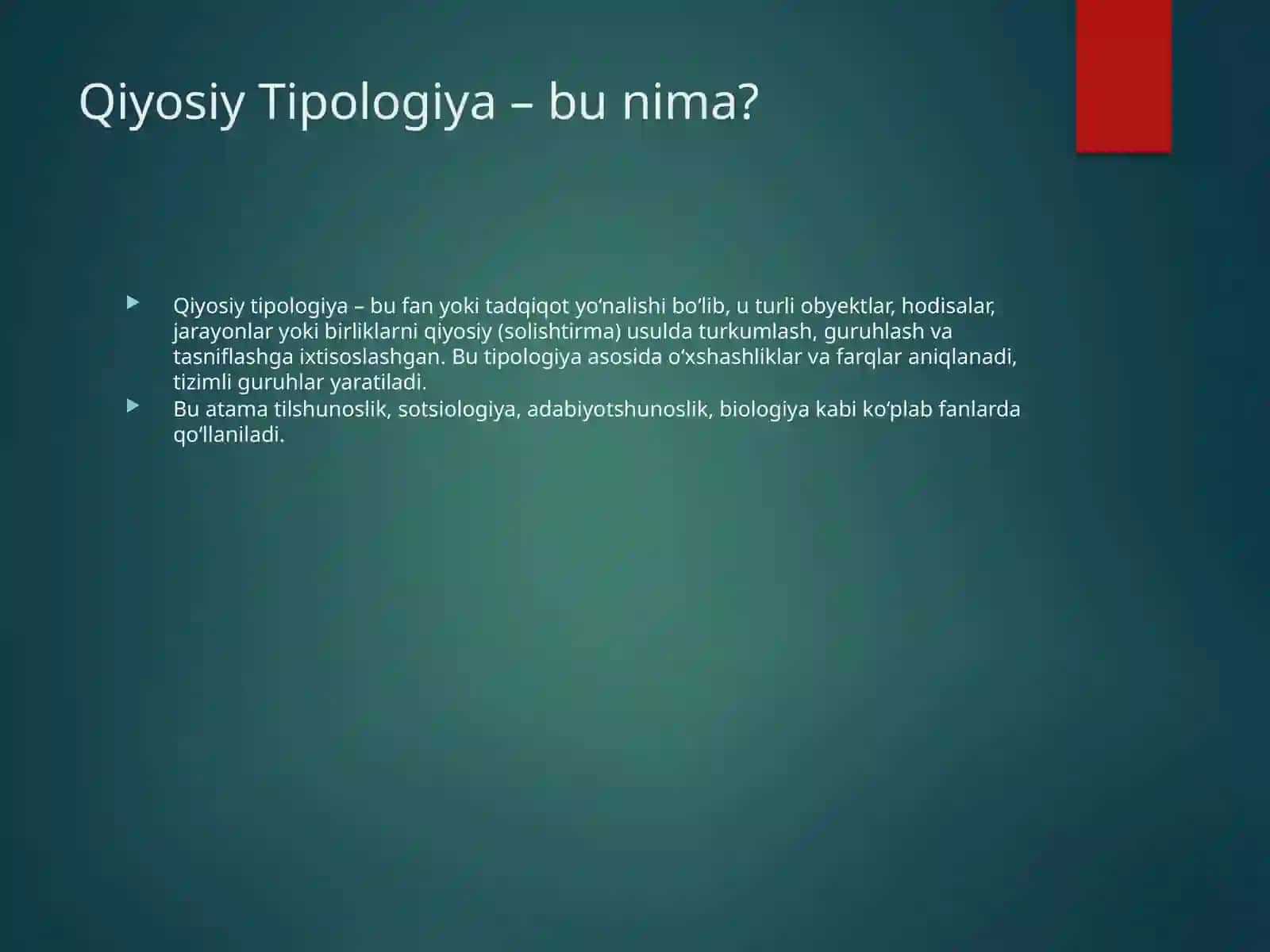 Qiyosiy tipologiya fani nazariy va amaliy tahlil 2