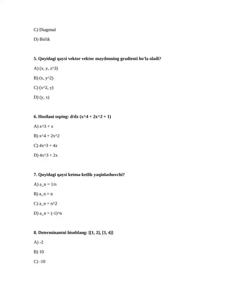 Oliy matematika 2