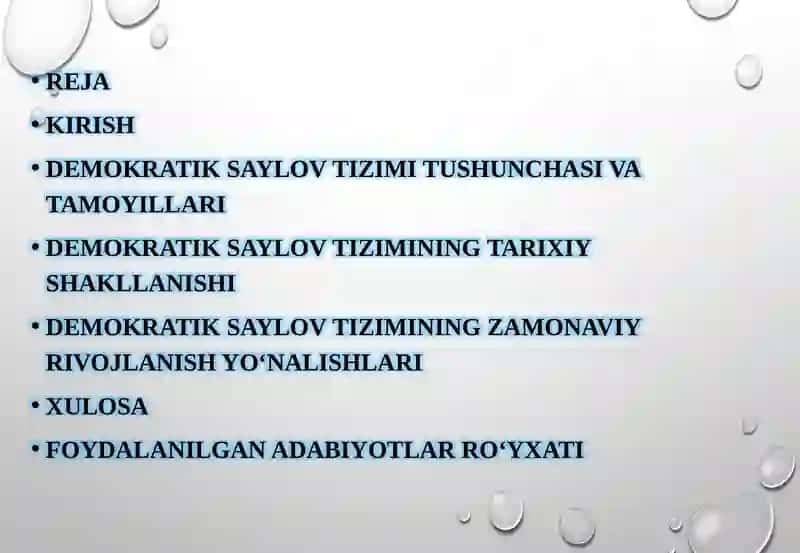 Demokratik saylov tiziminin shakllanishi va rivojlanishi 2