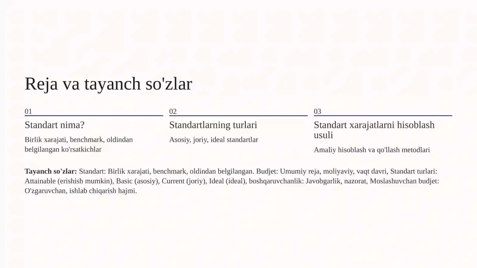 Budjet va standart 2