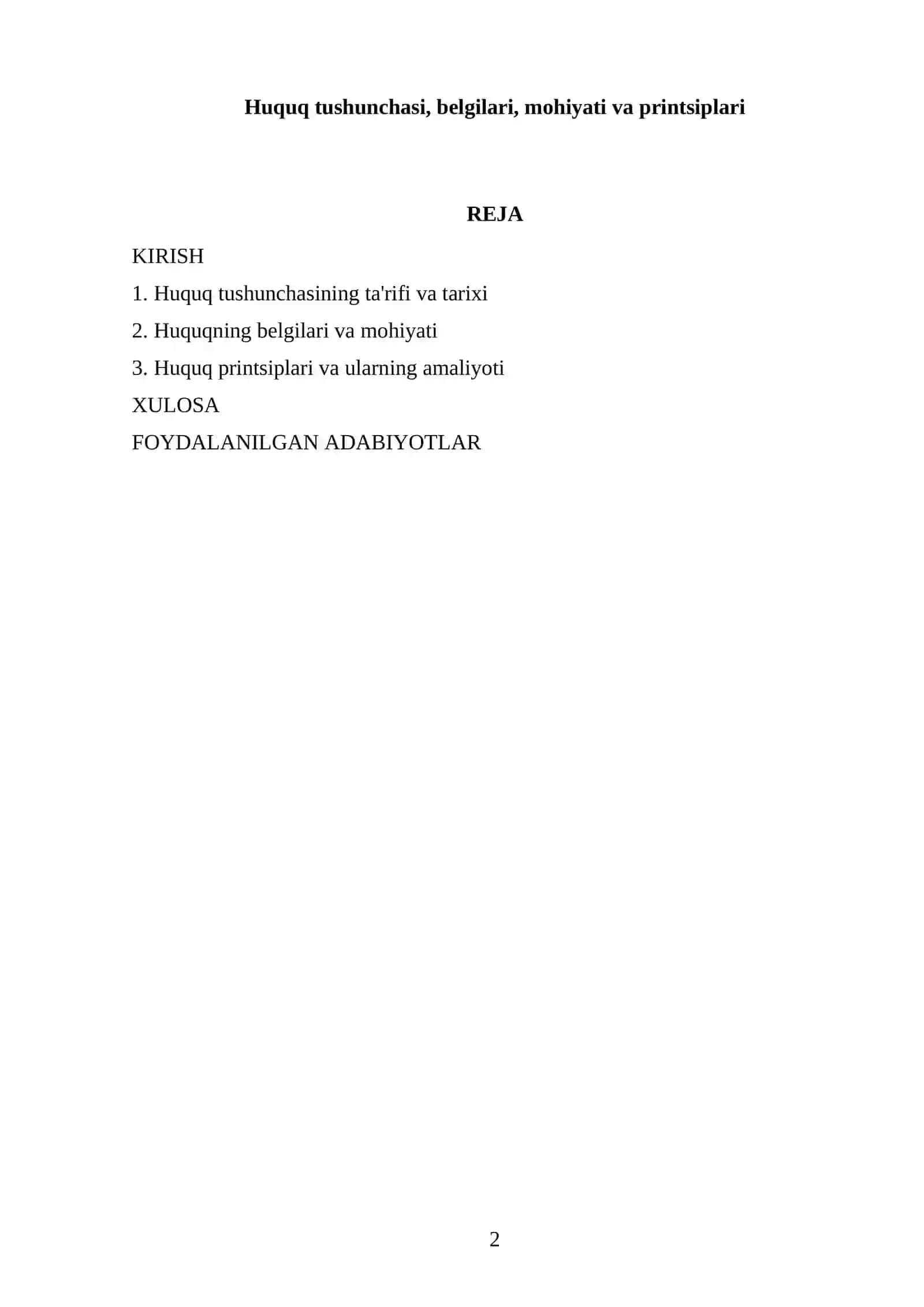 Huquq tushunchasi, belgilari, mohiyati va printsiplari 2