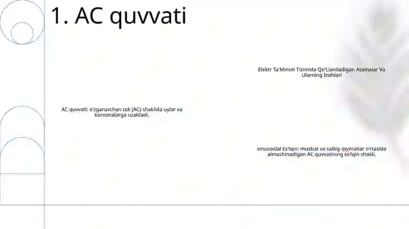 Elektr Ta'Minoti Tizimida Qo'Llaniladigan Atamalar Va Ularning Izohlari 2