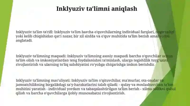 Inklyuziv Ta'limning Maqsadi Va Vazifalari 2