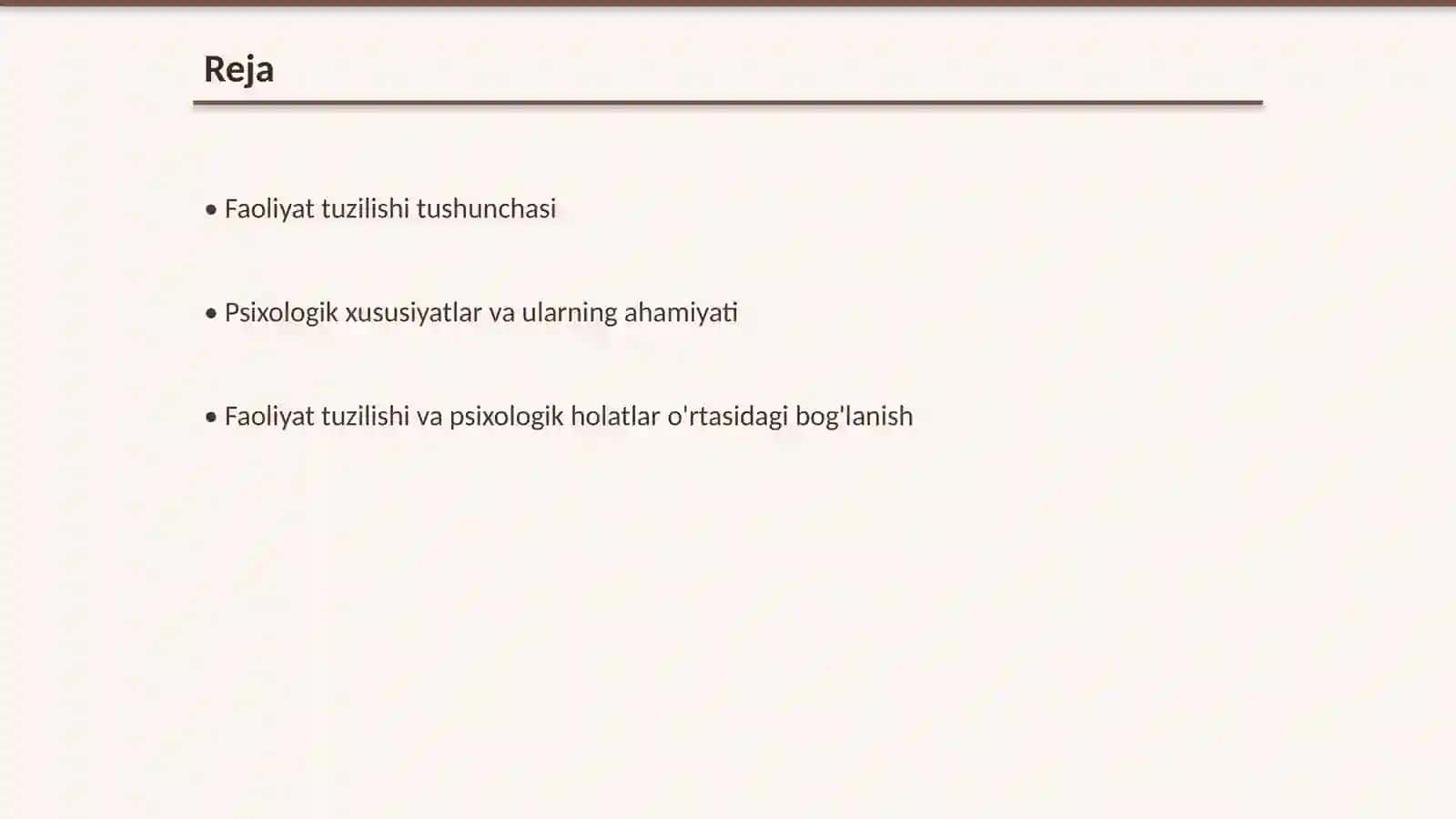 Faoliyat tuzilishi psixologik xususiyatlarini tadqiq etish 2