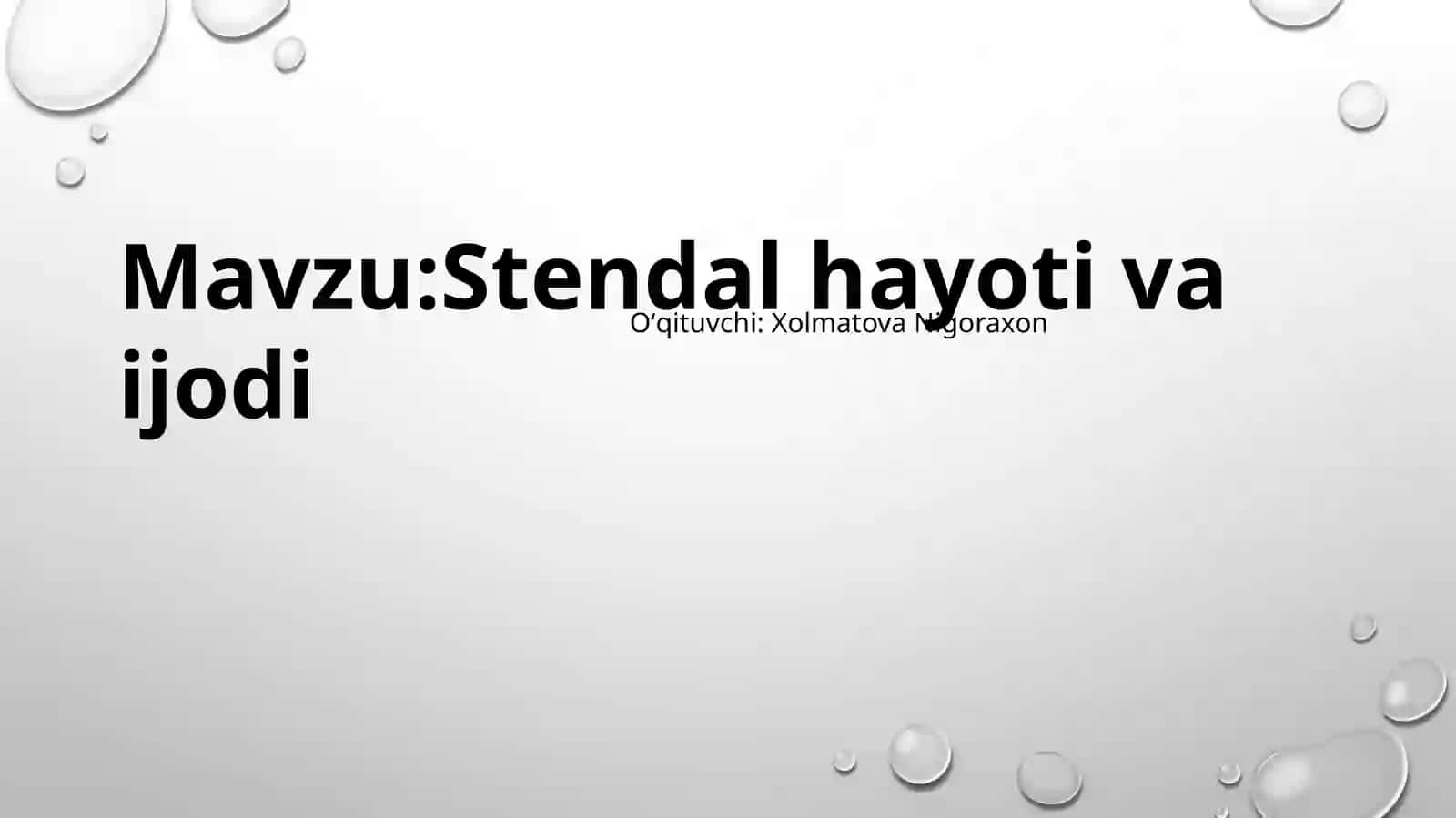 Stendalhayoti va ijodi 2