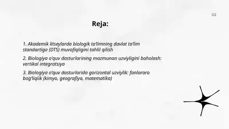 Biologik taʼlimning davlat taʼlim standartiga muvofiqligini tahlil qilish 2