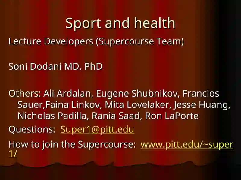 Sport and health Lecture Developers 2