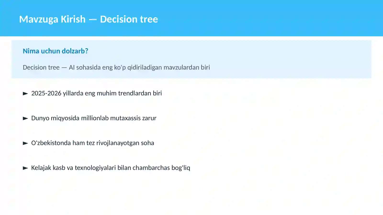AI | MACHINE LEARNING ASOSLARI 2