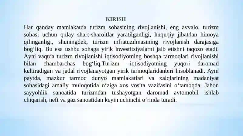 TURIZMDA TADBIRKORLIK VA TIJORAT FAOLIYATINIIG ASOSLARI 2