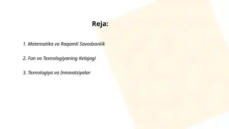 Matematika va Raqamli Savodxonlik 2