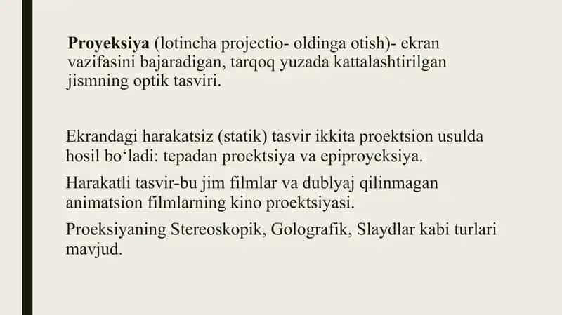 Proyeksiya (Projectio) 2