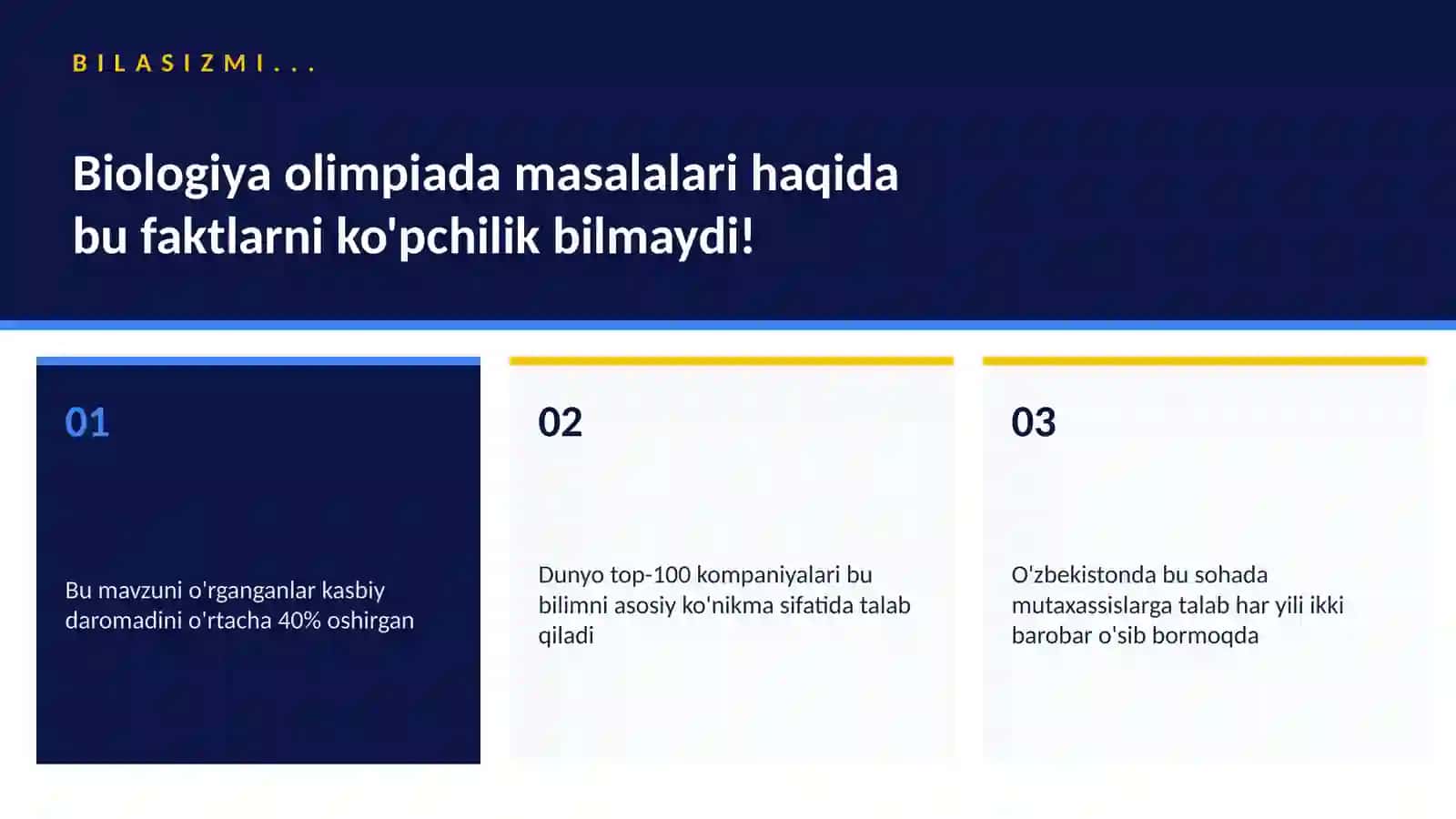 Biologiya olimpiada masalalari 2