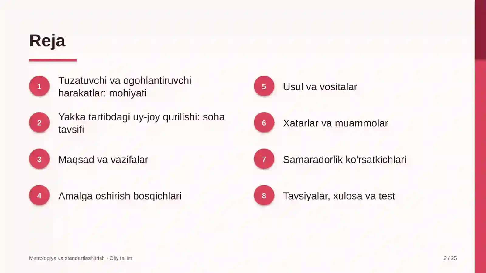 yakka tartibdagi uy joy qurilishida tuzatuvchi va ogohlantiruvchi harakatlarni amalga oshirish 3587 2