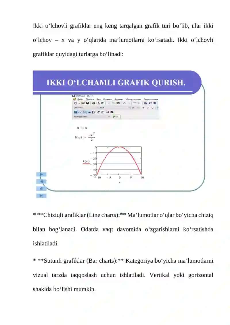 Ikki va uch o‘lchovli grafiklar chizish 2