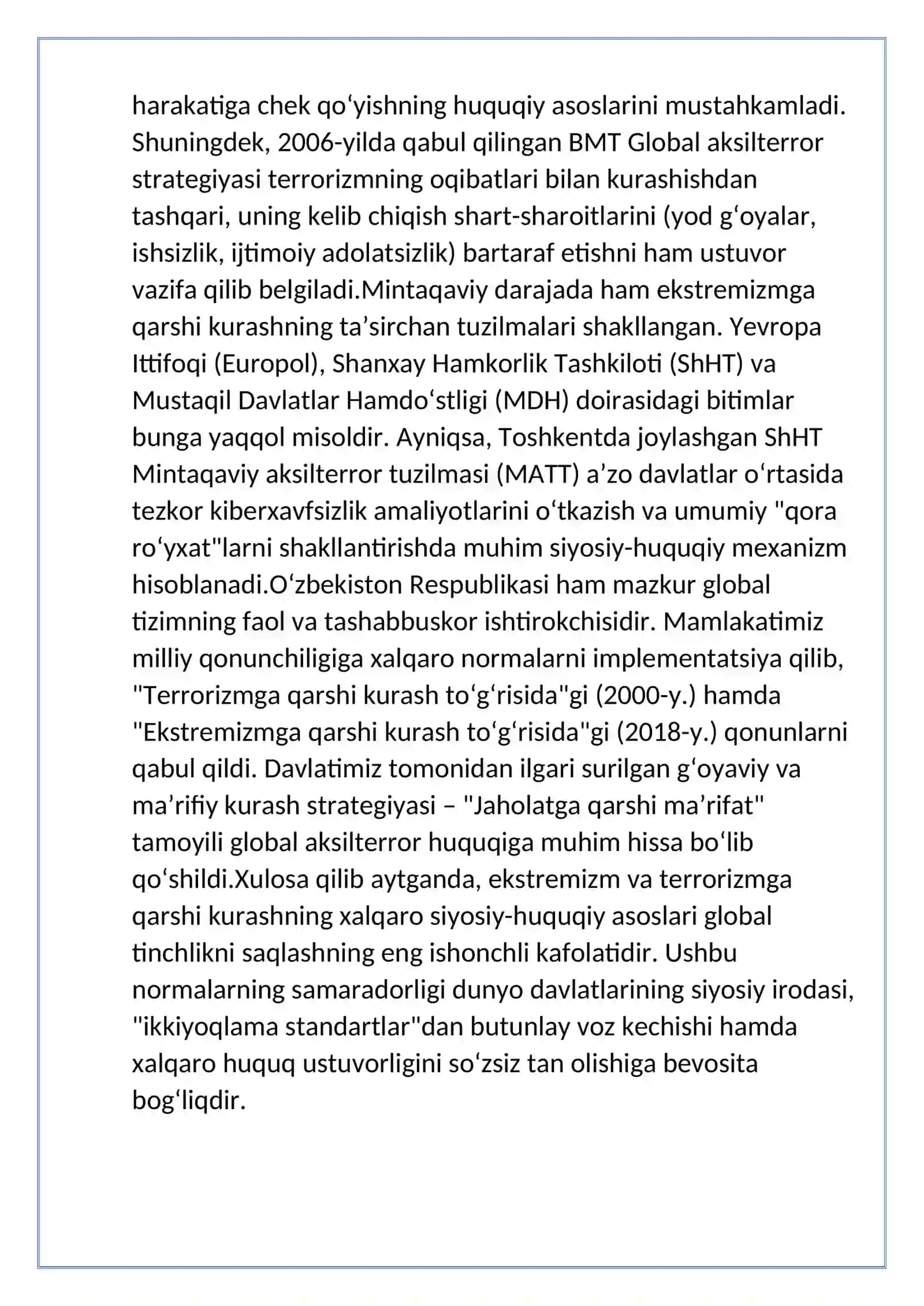 eksterimizm va terrorga qarshi 2