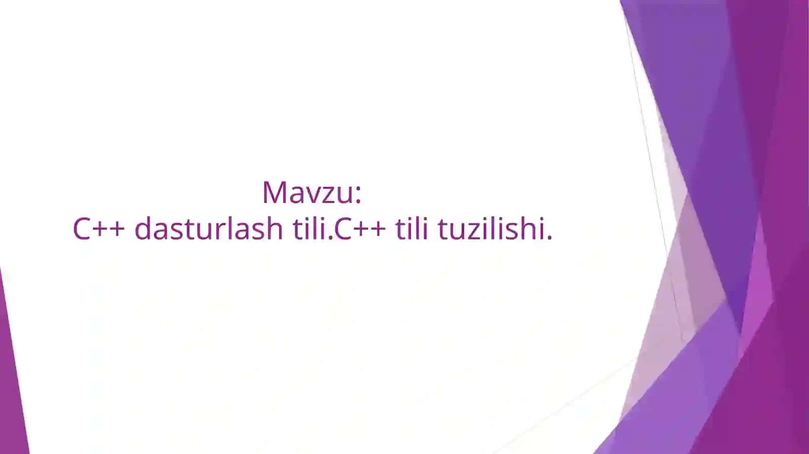 C++ dasturlash tili 2