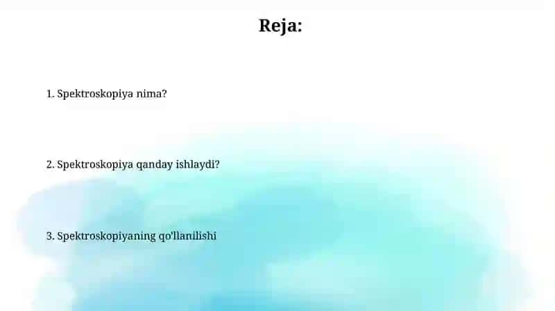 Spektroskopiya nima? 2