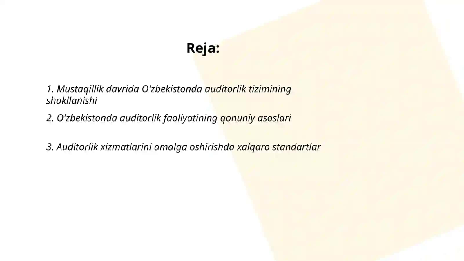 Mustaqillik yillarida O’zbekistonda auditning rivojlanishi bosqichlari 2