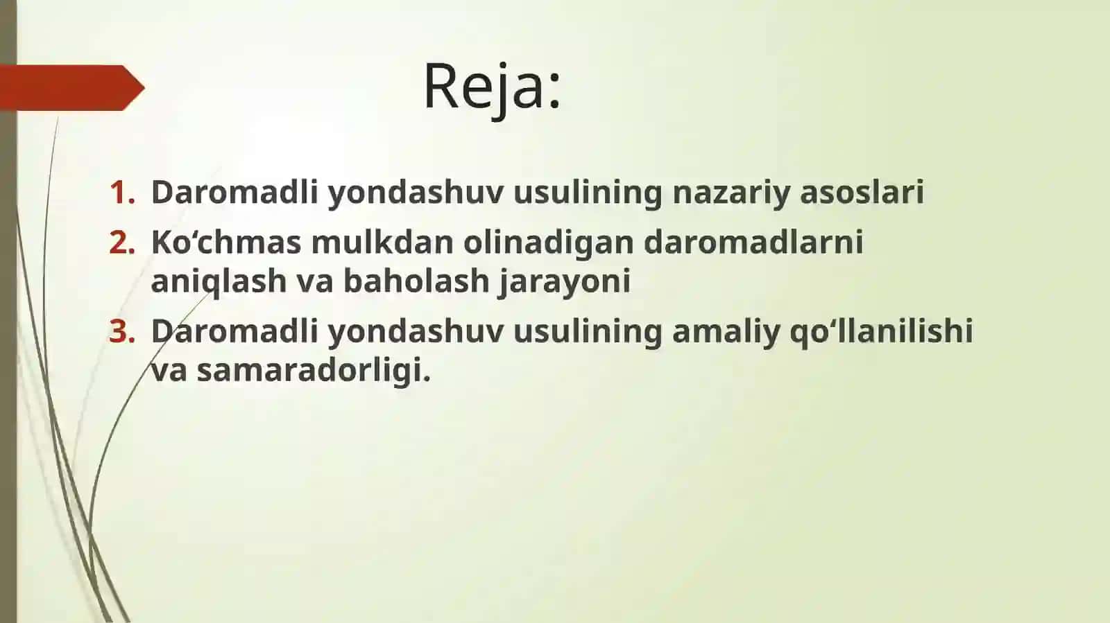 Daromadliyondashuvusulining nazariyasoslari 2