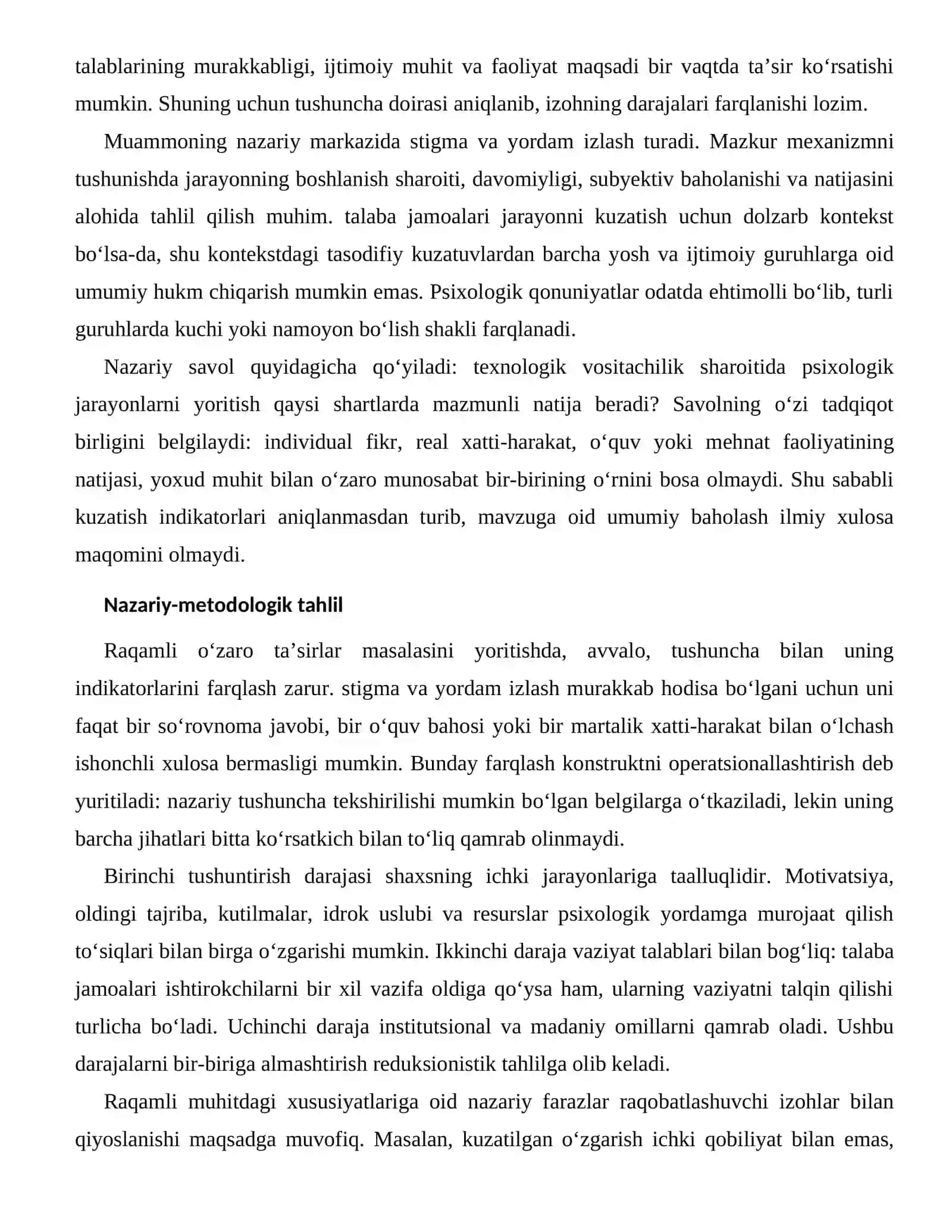 PSIXOLOGIK YORDAMGA MUROJAAT QILISH TO‘SIQLARI — RAQAMLI MUHITDAGI XUSUSIYATLARI 2